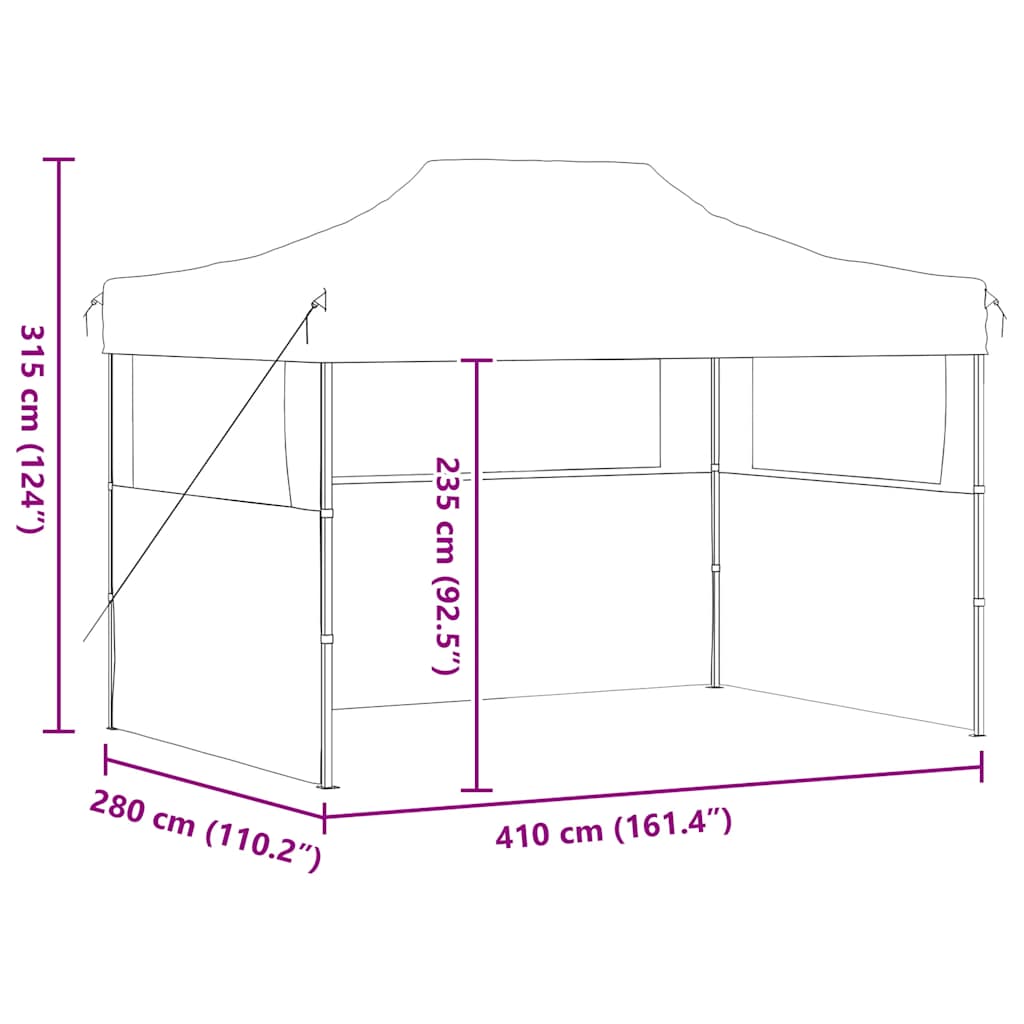 Professional Folding Party Tent With 3 Sidewalls 3X4 M Steel