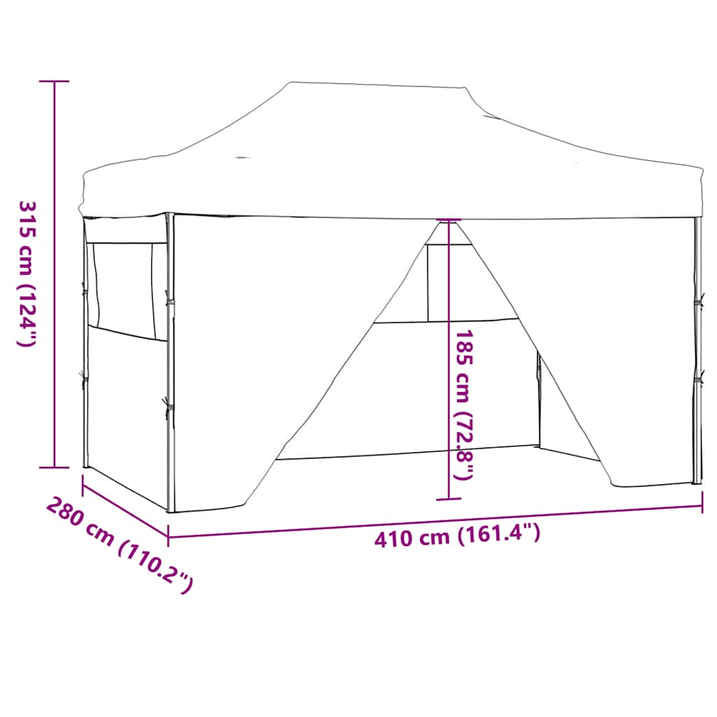 Professional Folding Party Tent With 4 Sidewalls 3X4 M Steel