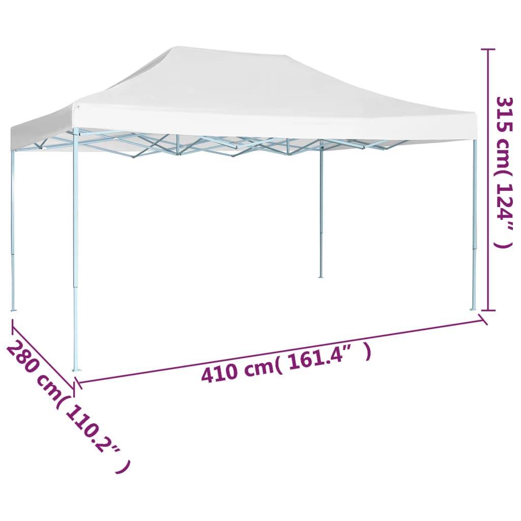 Professional Folding Party Tent 280X410X315 Cm Steel White