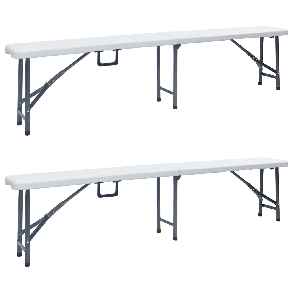 Folding Garden Benches 2 Pcs 180 Cm Hdpe