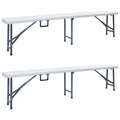 Folding Garden Benches 2 Pcs 180 Cm Hdpe