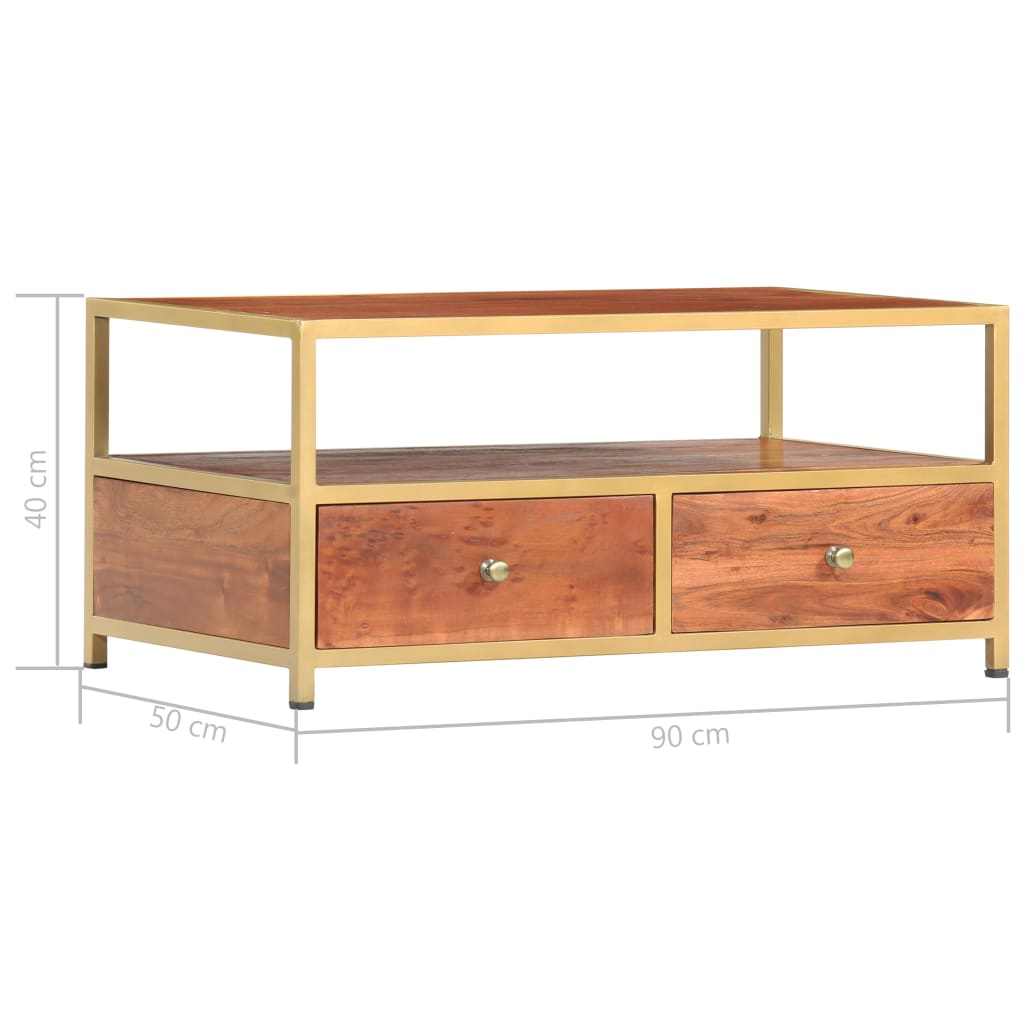 Coffee Table 90X50X40 Cm Solid Acacia Wood