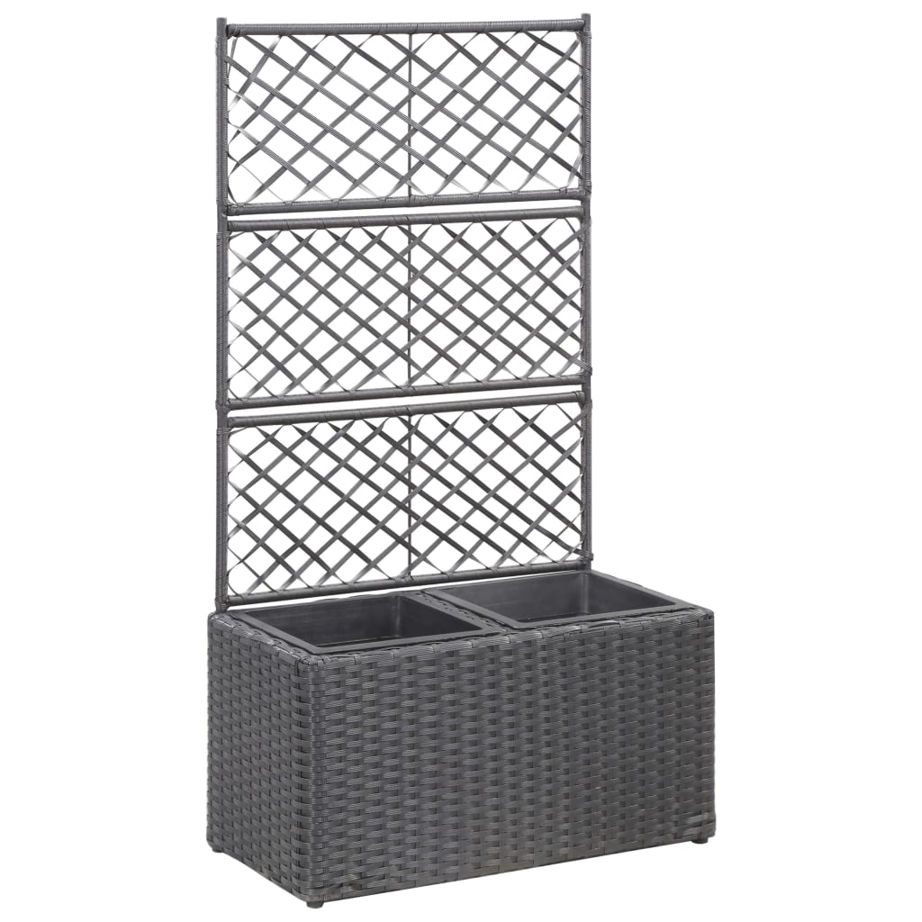 Trellis Raised Bed With 1 Pot Poly Rattan