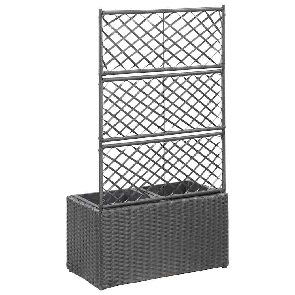 Planter Poly Rattan Trellis Raised Flower Pot Climbing Plants Brown Black Grey