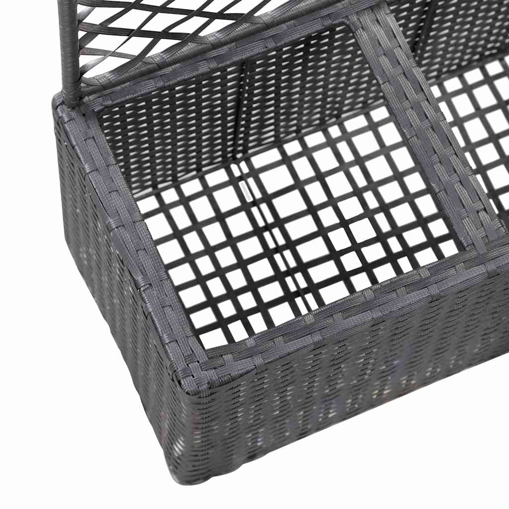 Planter Poly Rattan Trellis Raised Flower Pot Climbing Plants Brown Black Grey