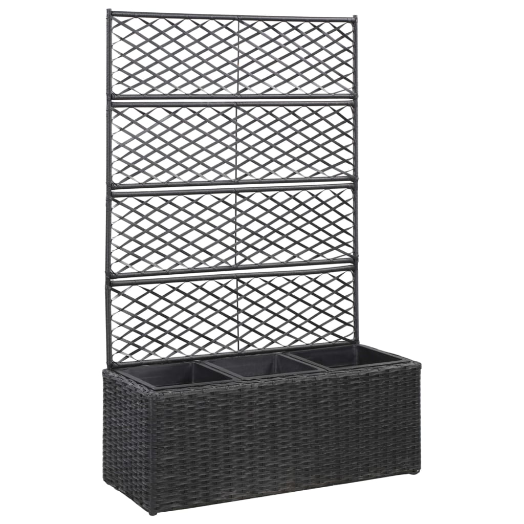 Trellis Raised Bed With 1 Pot Poly Rattan
