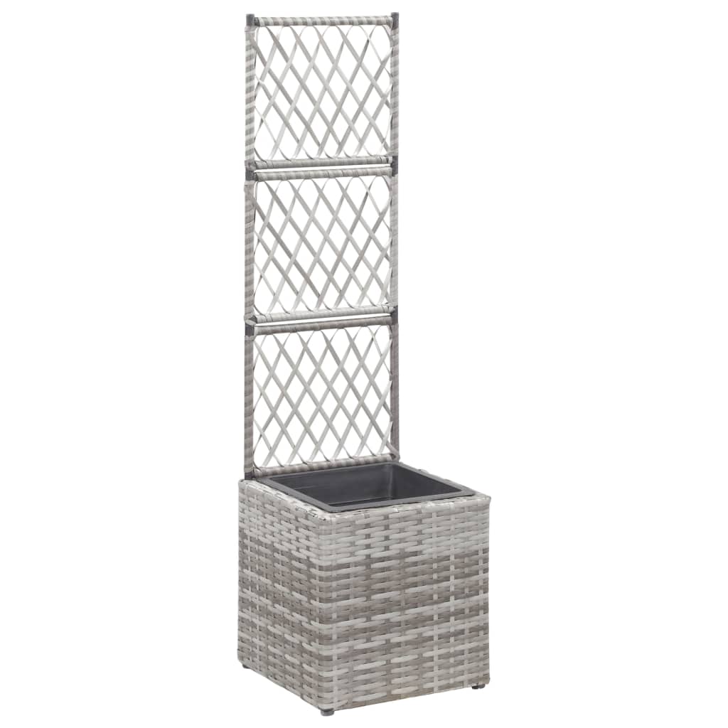 Trellis Raised Bed With 1 Pot Poly Rattan
