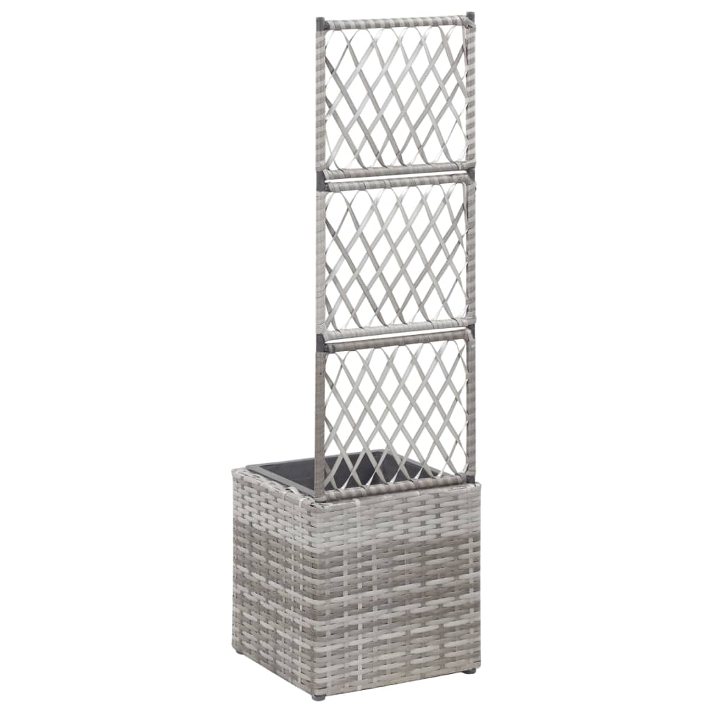 Trellis Raised Bed With 1 Pot Poly Rattan