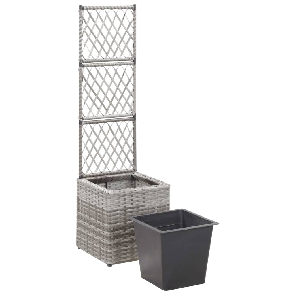 Trellis Raised Bed With 1 Pot Poly Rattan