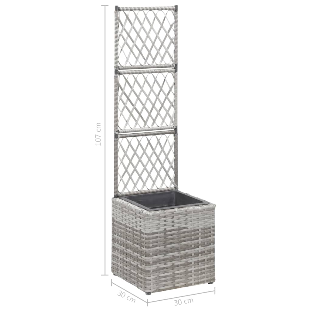 Trellis Raised Bed With 1 Pot Poly Rattan