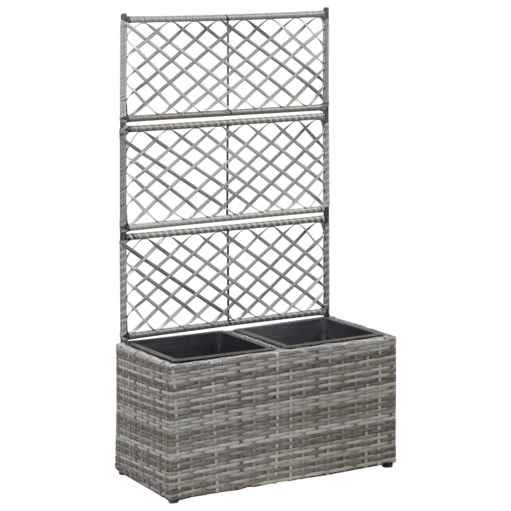 Trellis Raised Bed With 1 Pot Poly Rattan