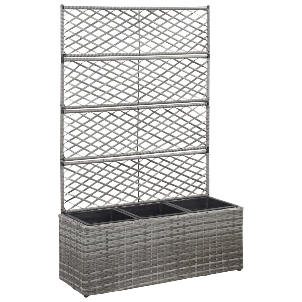 Trellis Raised Bed With 1 Pot Poly Rattan