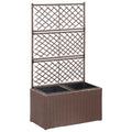 Trellis Raised Bed With 1 Pot Poly Rattan