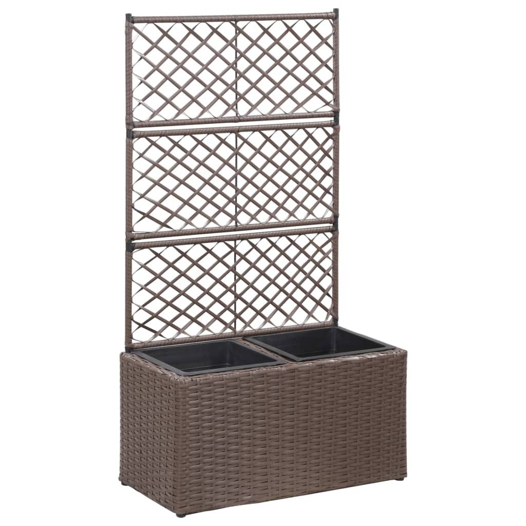 Trellis Raised Bed With 1 Pot Poly Rattan