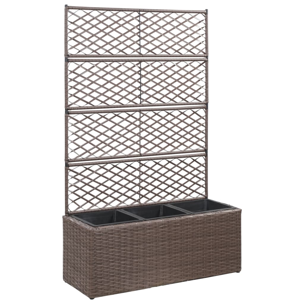 Trellis Raised Bed With 1 Pot Poly Rattan