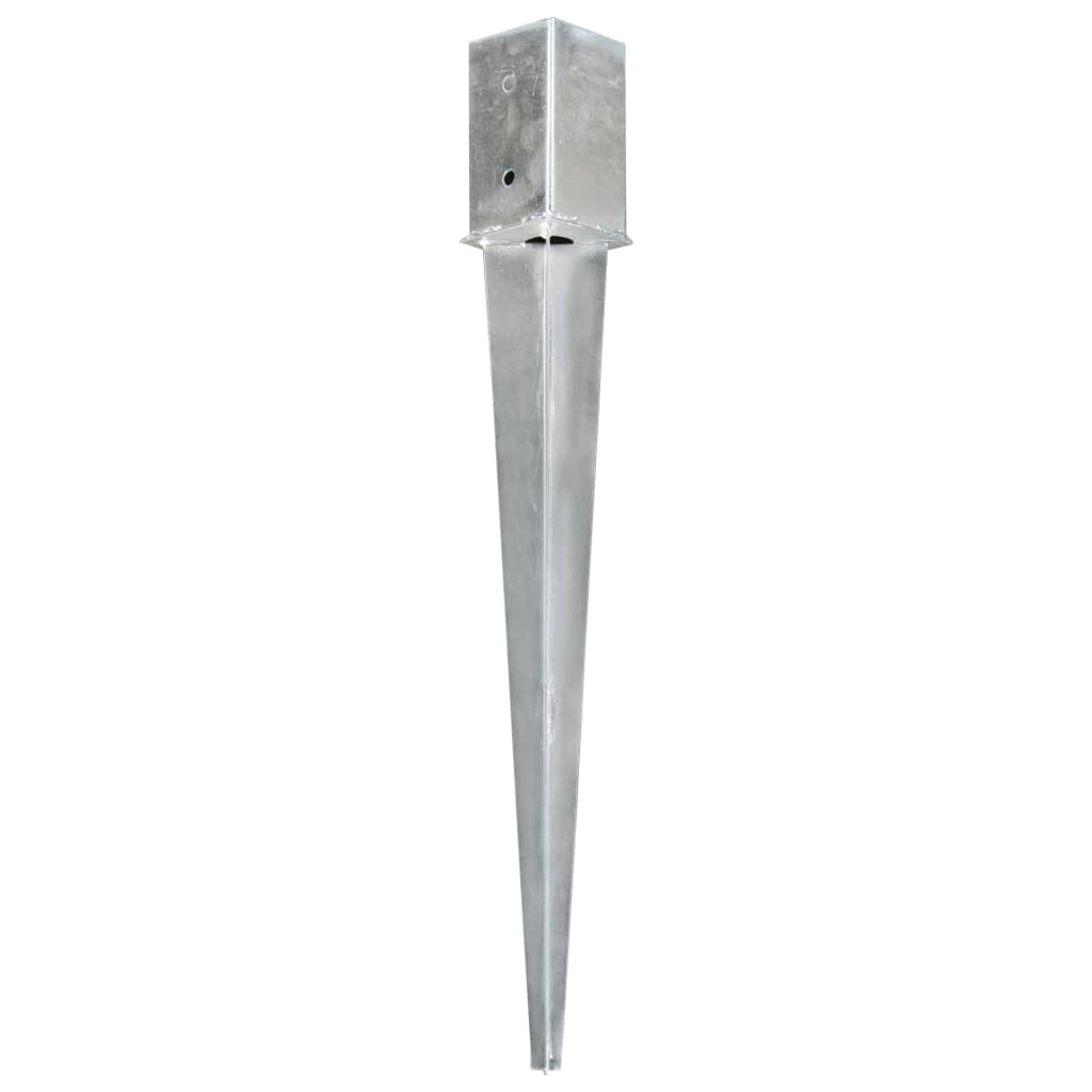 Ground Spikes 2 Pcs Silver Galvanised Steel
