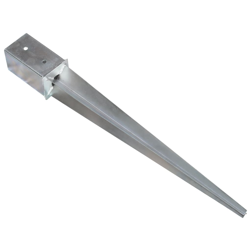 Ground Spikes 2 Pcs Silver Galvanised Steel
