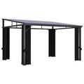 Gazebo With Curtain 405X294X244 Cm Anthracite