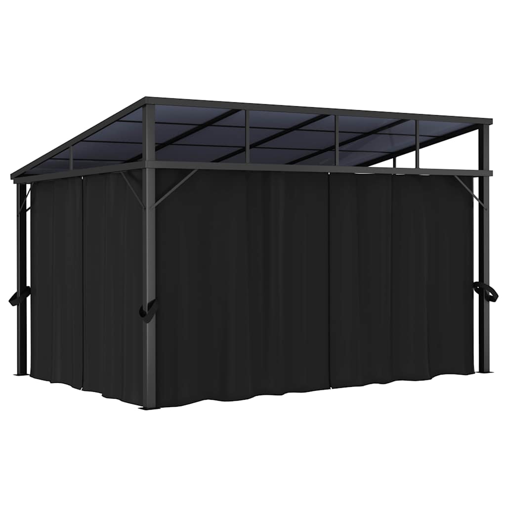 Gazebo Curtain 405X294X244 Cm Anthracite Aluminium steel PVC 405 cm