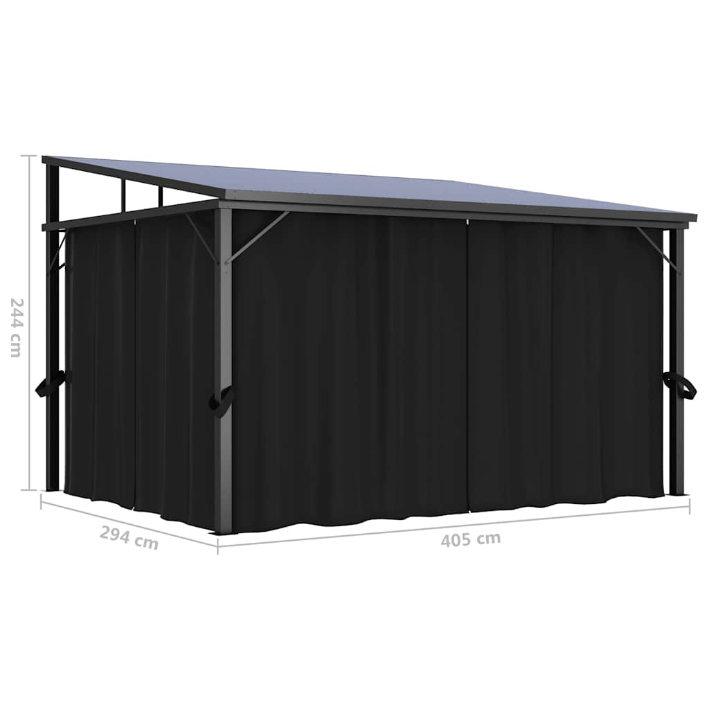 Gazebo Curtain 405X294X244 Cm Anthracite Aluminium steel PVC 405 cm