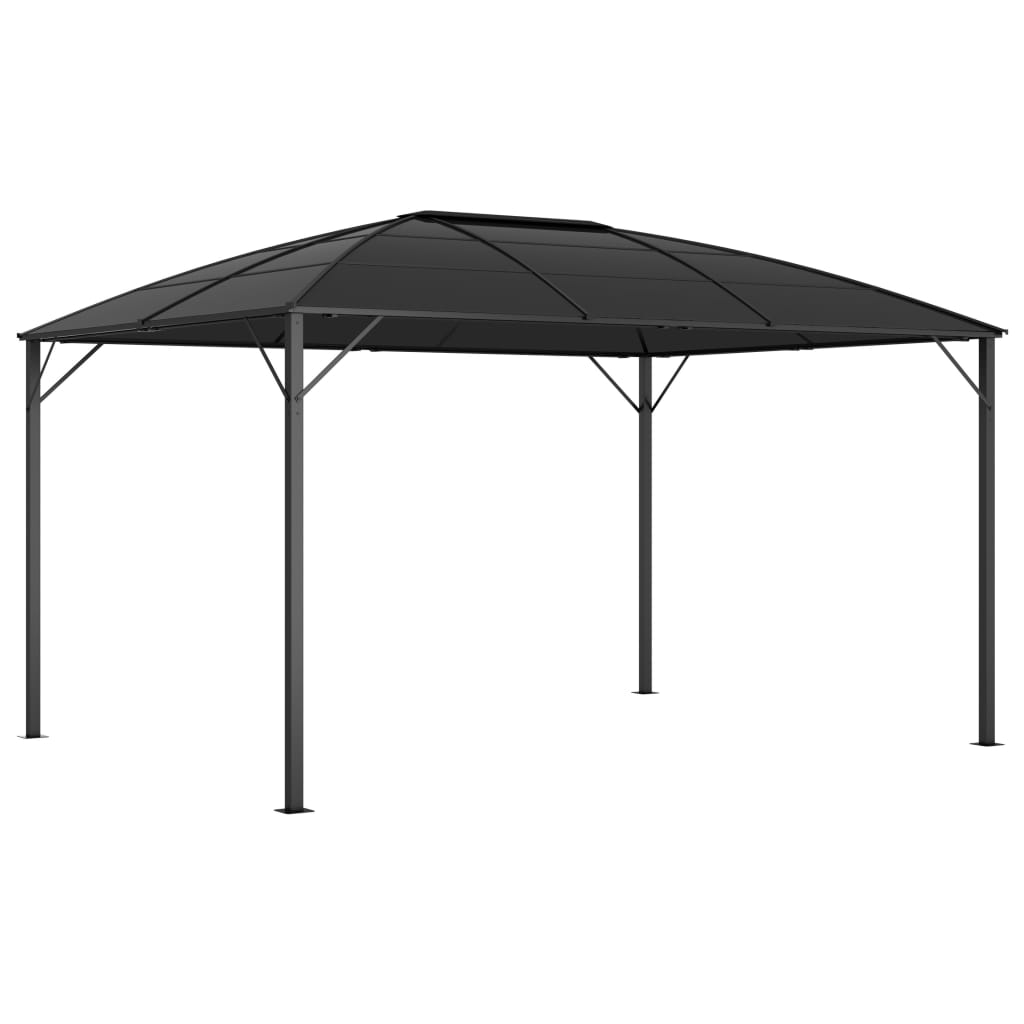Gazebo With Curtains 400X300X265 Cm Anthracite