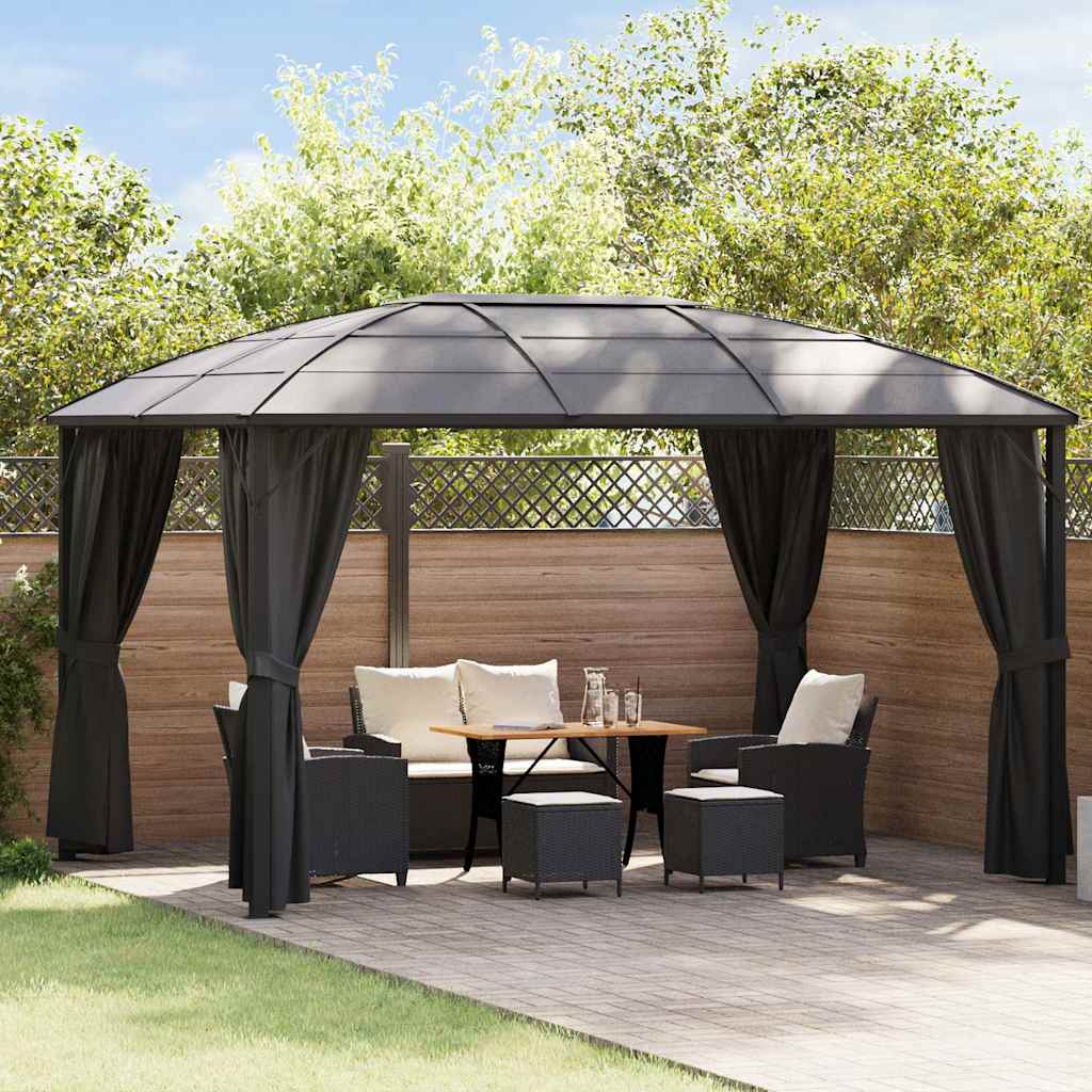 Gazebo Curtains 400X300X265 Cm Anthracite Aluminium steel polycarbonate 400 cm