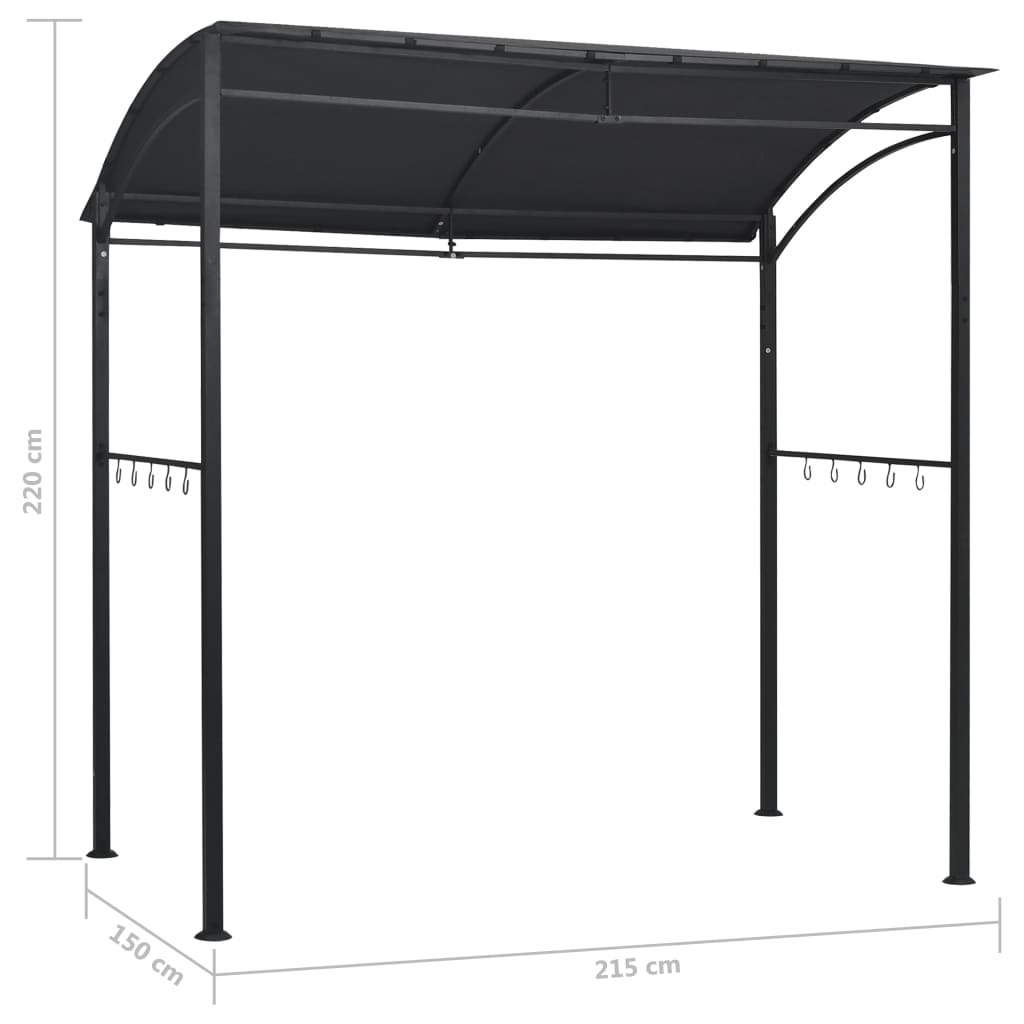 Bbq Gazebo 215X150X220 Cm Anthracite Steel