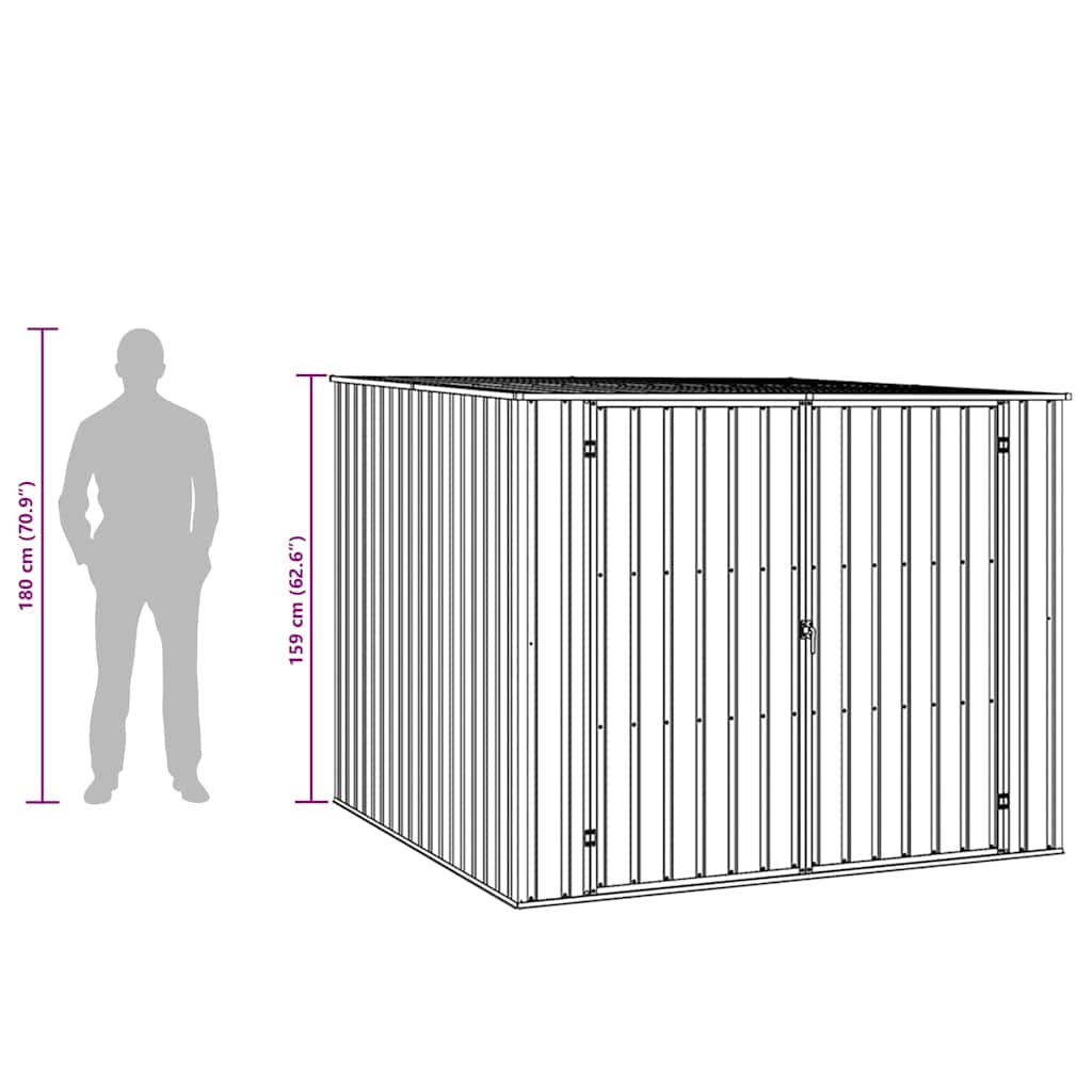 Garden Shed 195X198X159 Cm Galvanised Steel