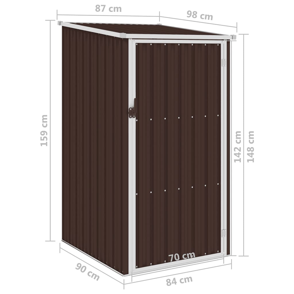 Garden Shed 87X98X159 Cm Galvanised Steel