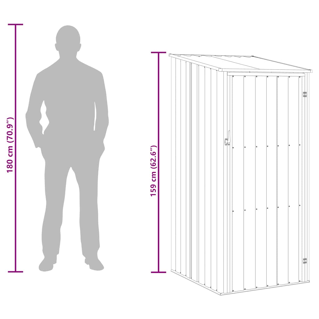 Garden Shed 87X98X159 Cm Galvanised Steel