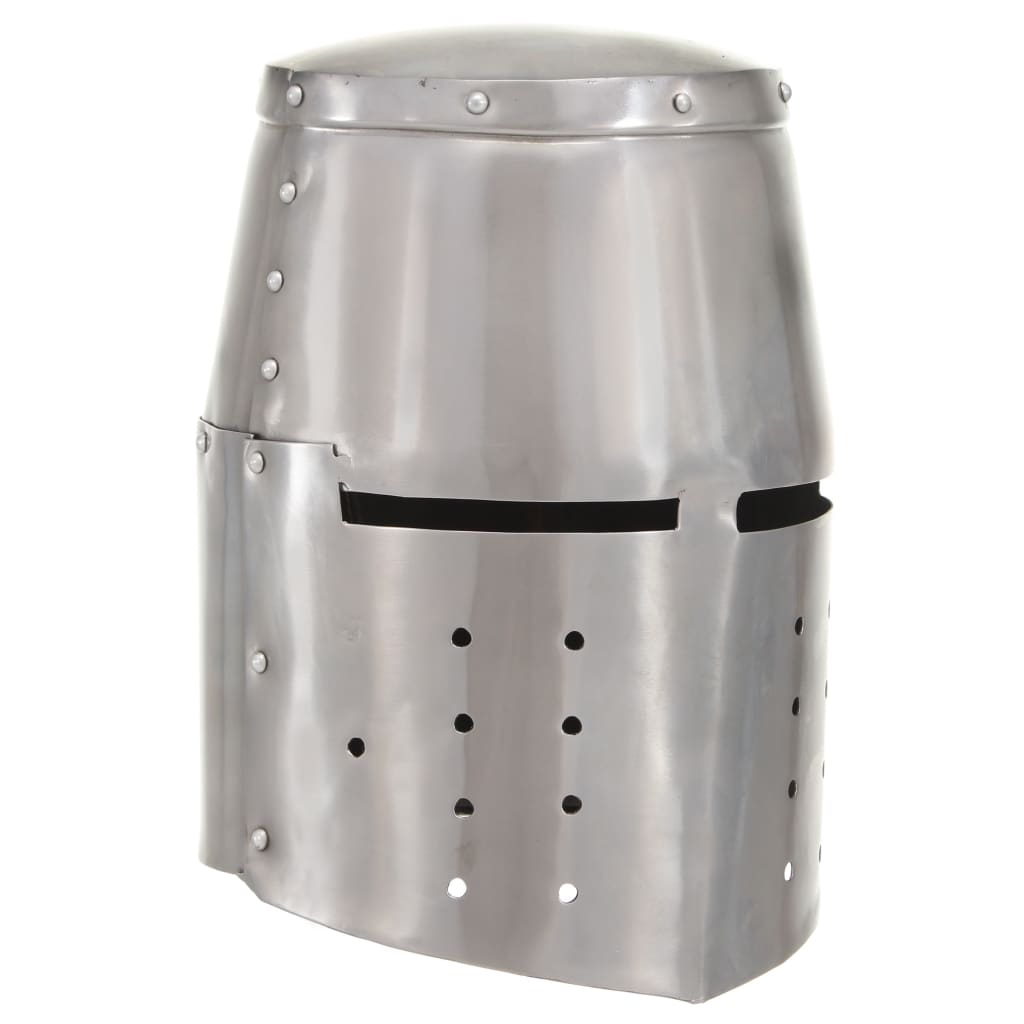 Medieval Knight Helmet Antique Replica Larp Silver Steel