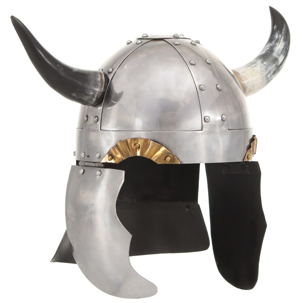 Medieval Knight Helmet Antique Replica Larp Silver Steel