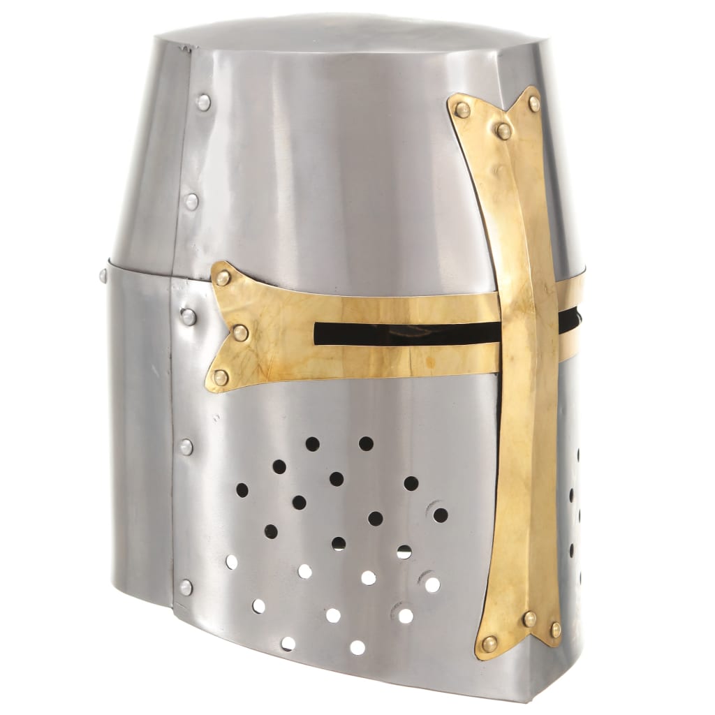 Medieval Knight Helmet Antique Replica Larp Silver Steel
