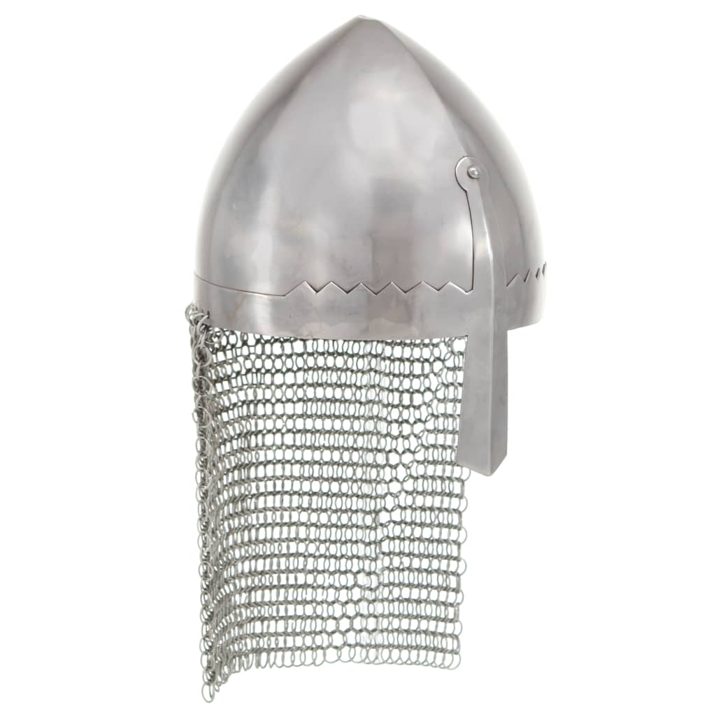 Medieval Knight Helmet Antique Replica Larp Silver Steel