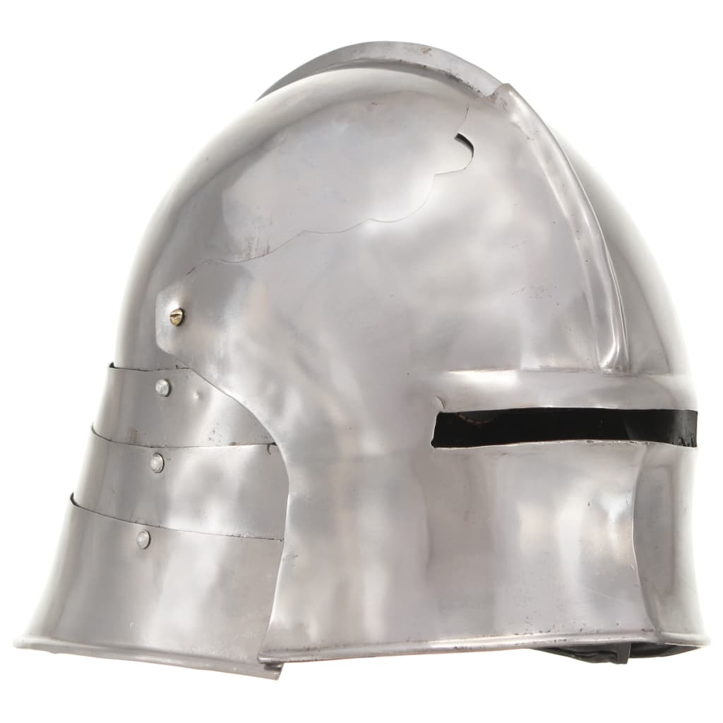Medieval Knight Helmet Antique Replica Larp Silver Steel