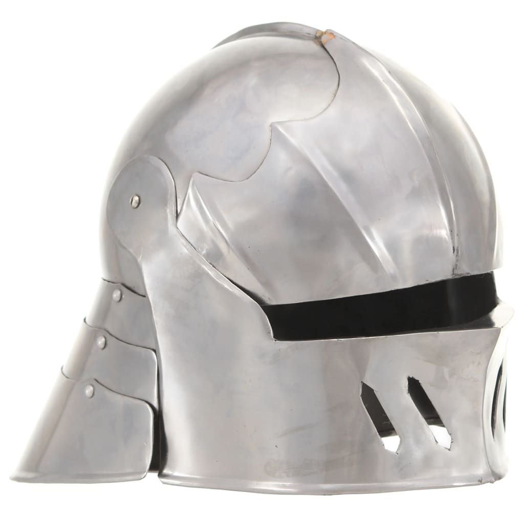 Medieval Knight Helmet Antique Replica Larp Silver Steel