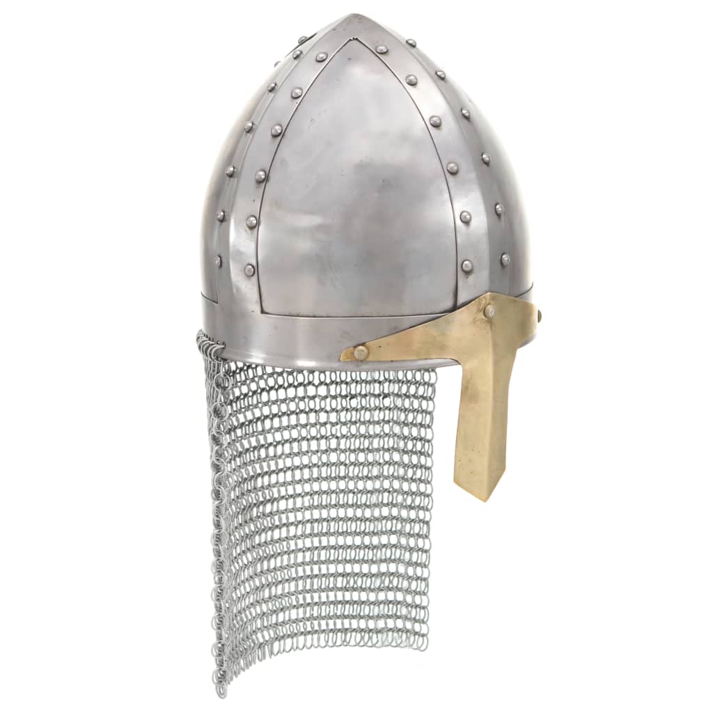 Medieval Knight Helmet Antique Replica Larp Silver Steel