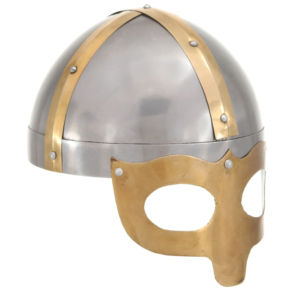 Medieval Knight Helmet Antique Replica Larp Silver Steel