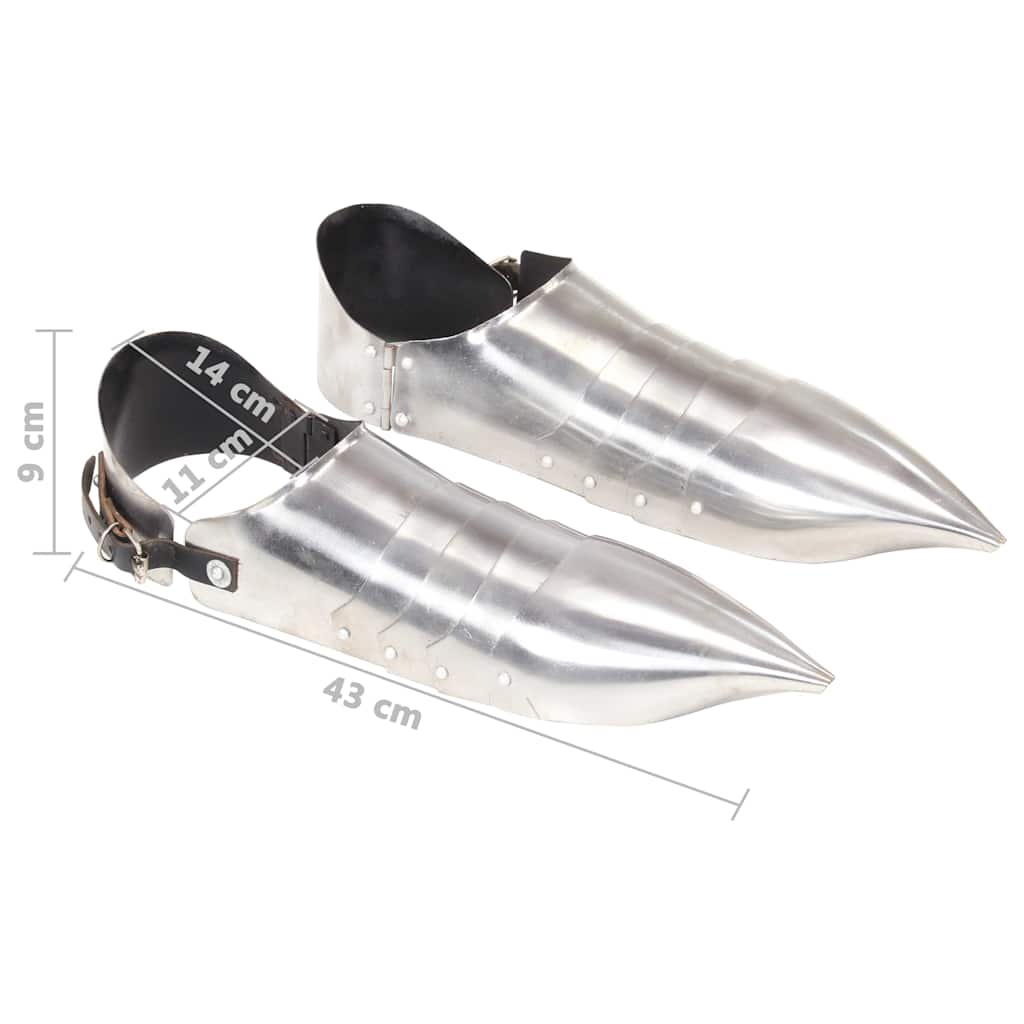 Collectable Weapons Medieval Knight Sabatons Armour Replica LARP Silver Steel Co