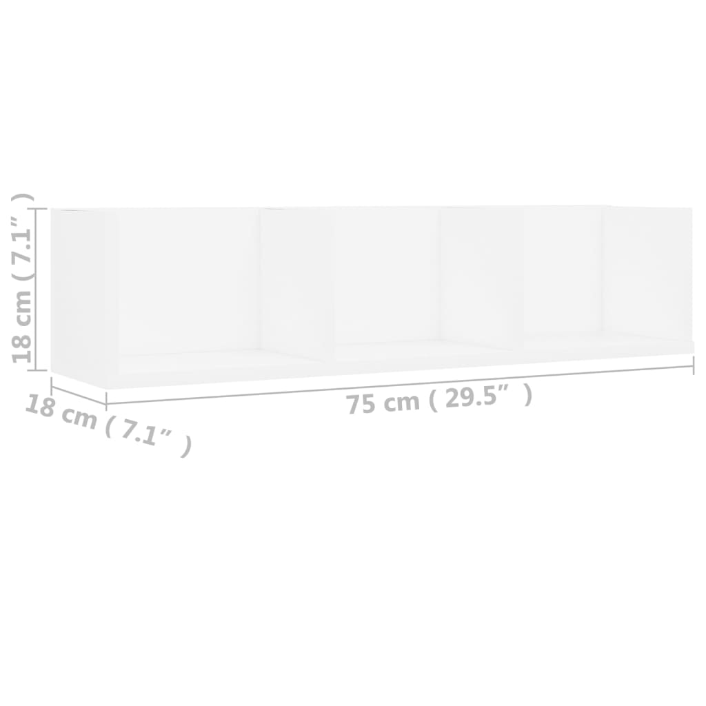 Cd Wall Shelf 75X18X18 Cm Engineered Wood