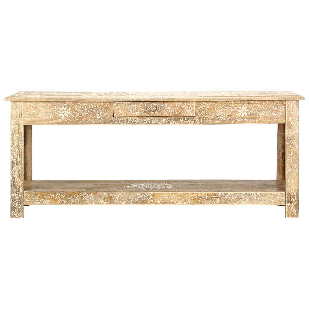 Coffee Table 110X50X45 Cm Hand Painted Solid Mango Wood
