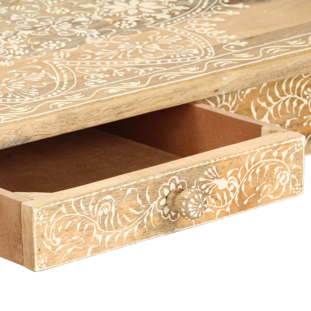 Coffee Table 110X50X45 Cm Hand Painted Solid Mango Wood