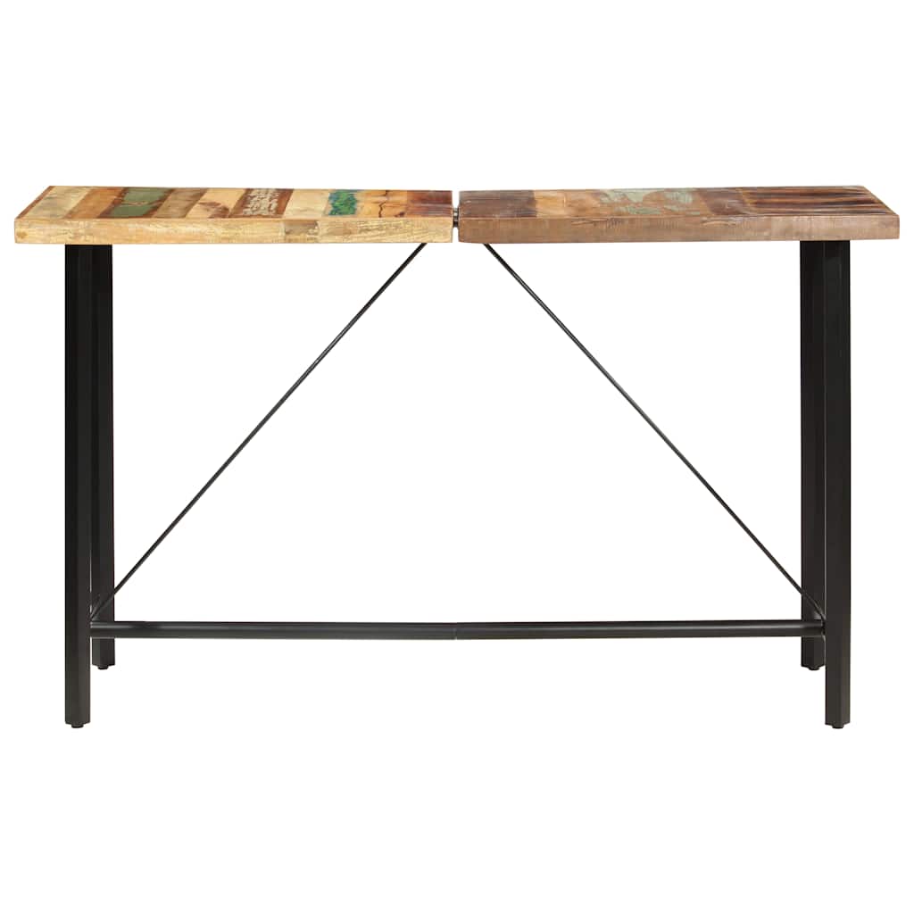 Dining Table Bar 180X70X107 Cm Solid Wood Acacia Iron Brown Natural 180 Cm Brown