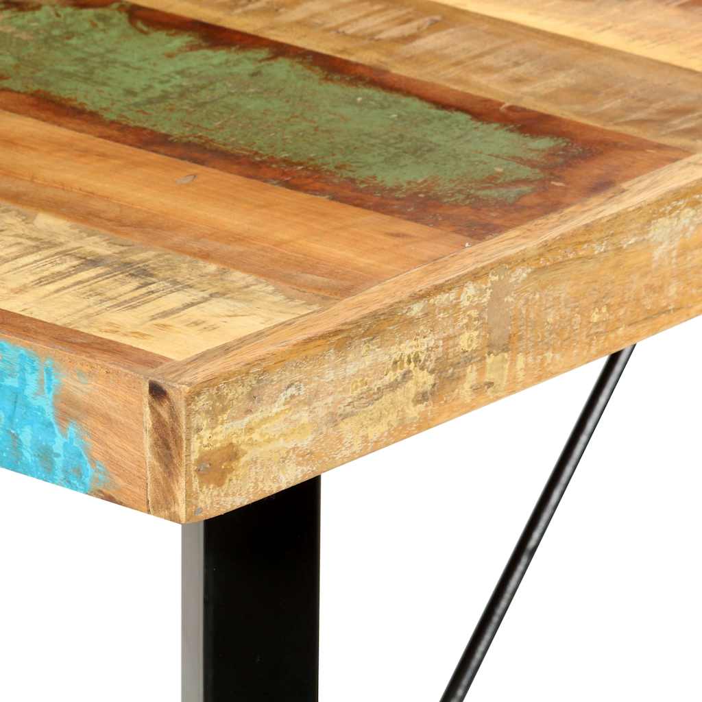 Dining Table Bar 180X70X107 Cm Solid Wood Acacia Iron Brown Natural 180 Cm Brown