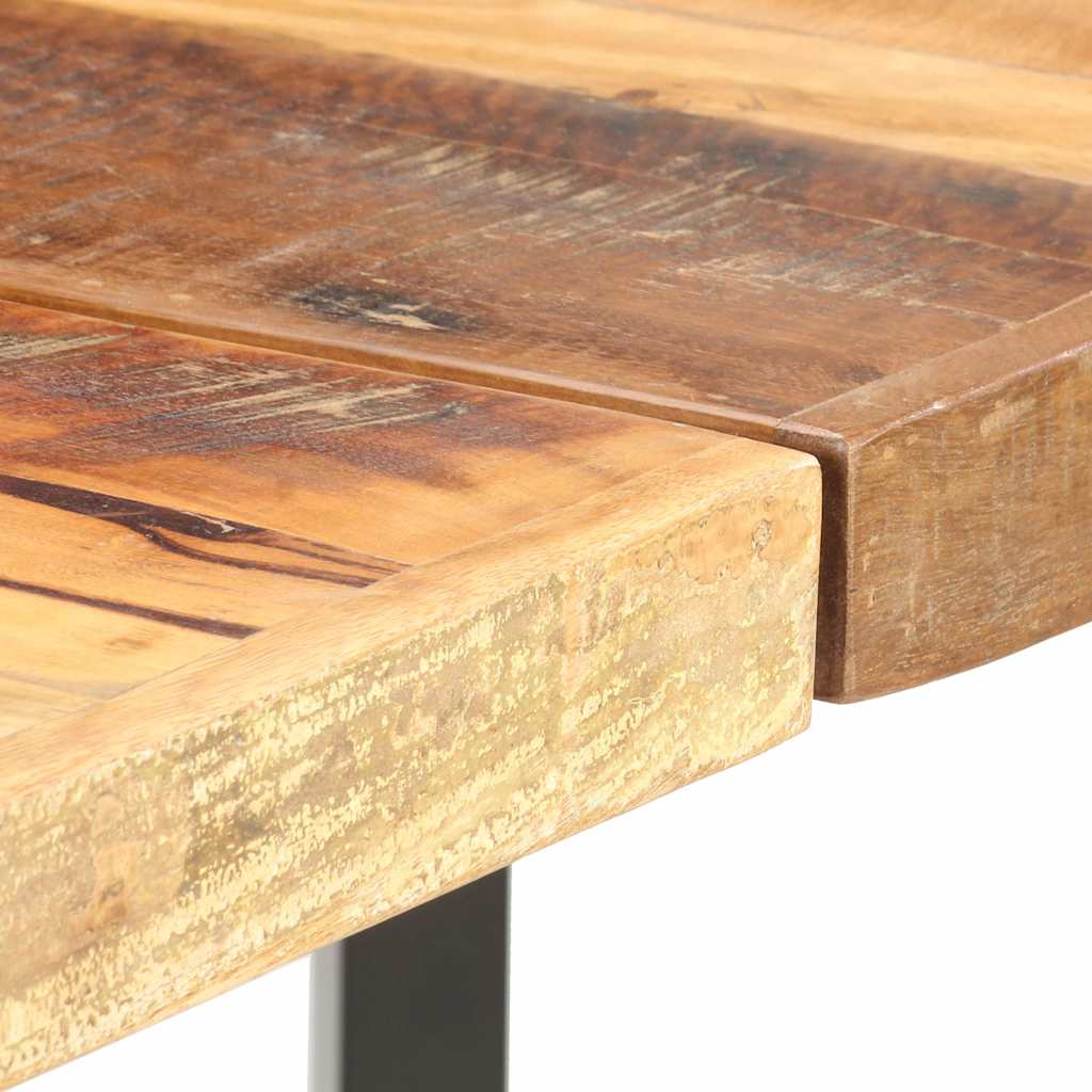 Dining Table Bar 180X70X107 Cm Solid Wood Acacia Iron Brown Natural 180 Cm Brown