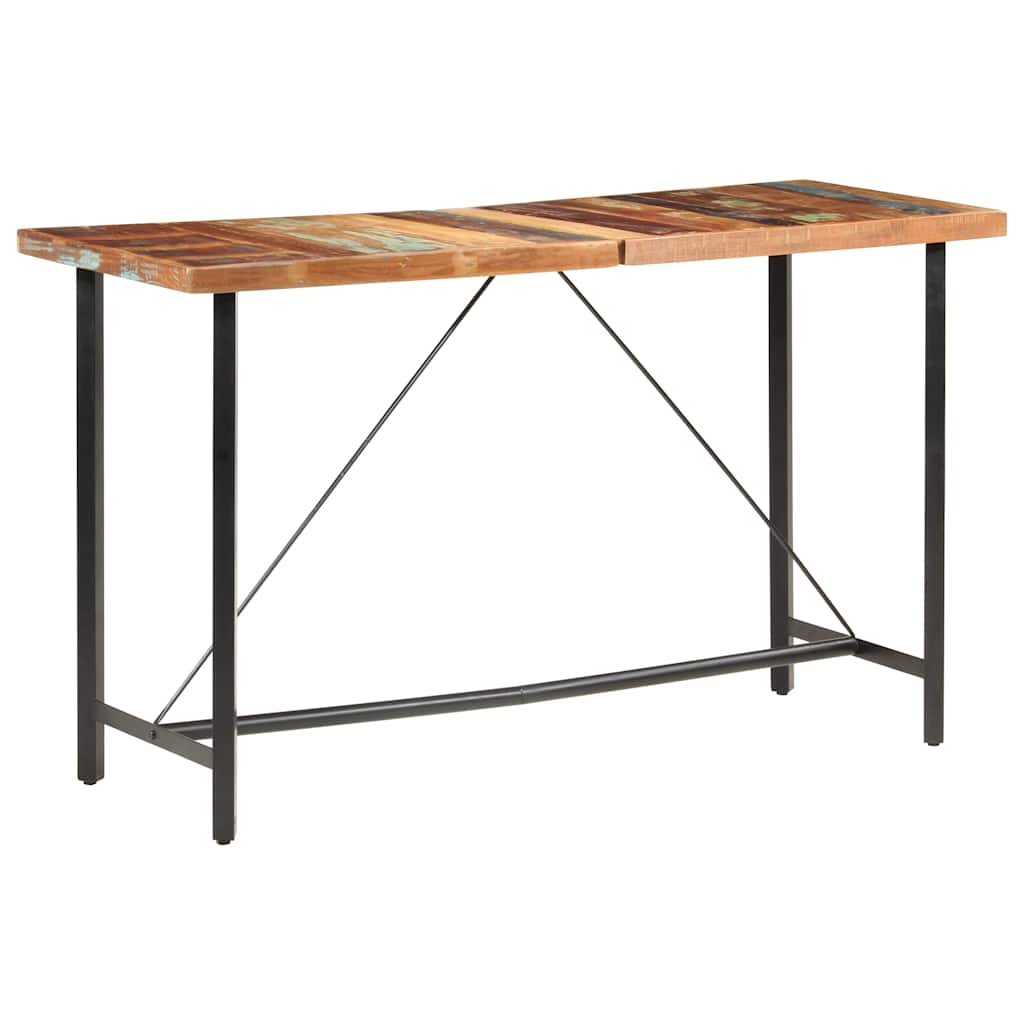 Dining Table Bar 180X70X107 Cm Solid Wood Acacia Iron Brown Natural 180 Cm Brown