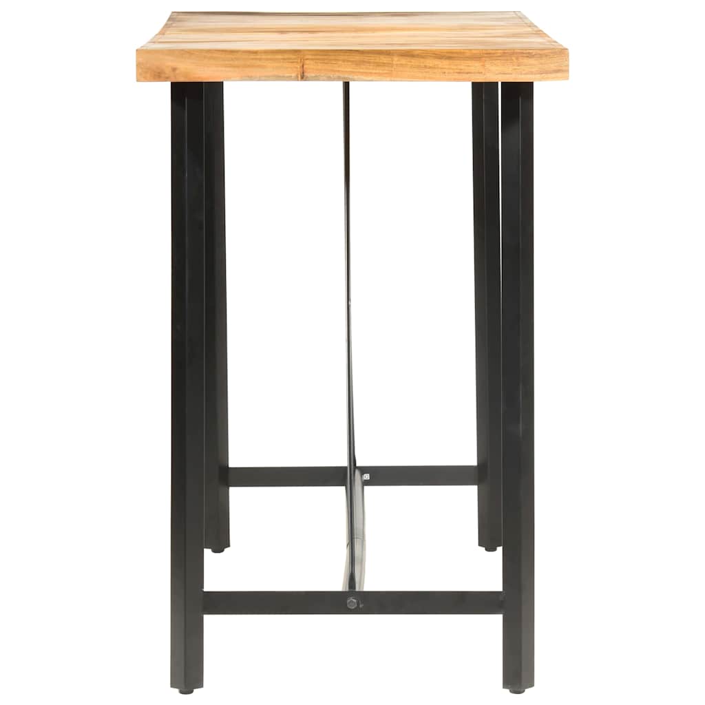 Dining Table Bar 180X70X107 Cm Solid Wood Acacia Iron Brown Natural 180 Cm Brown
