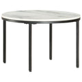 Coffee Table White And Black Ø50 Cm Real Solid Marble