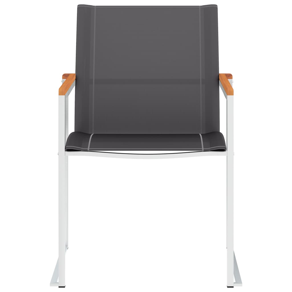 Garden Chairs 4 Pcs Textilene And Stainless Steel Grey