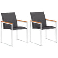 Garden Chairs 4 Pcs Textilene And Stainless Steel Grey
